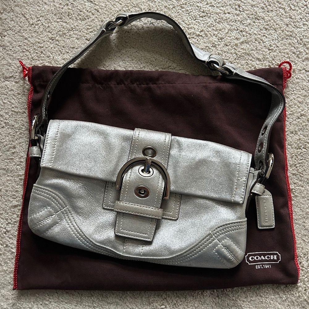 Rare Vintage Y2K Coach Silver Demi Shoulder Bag